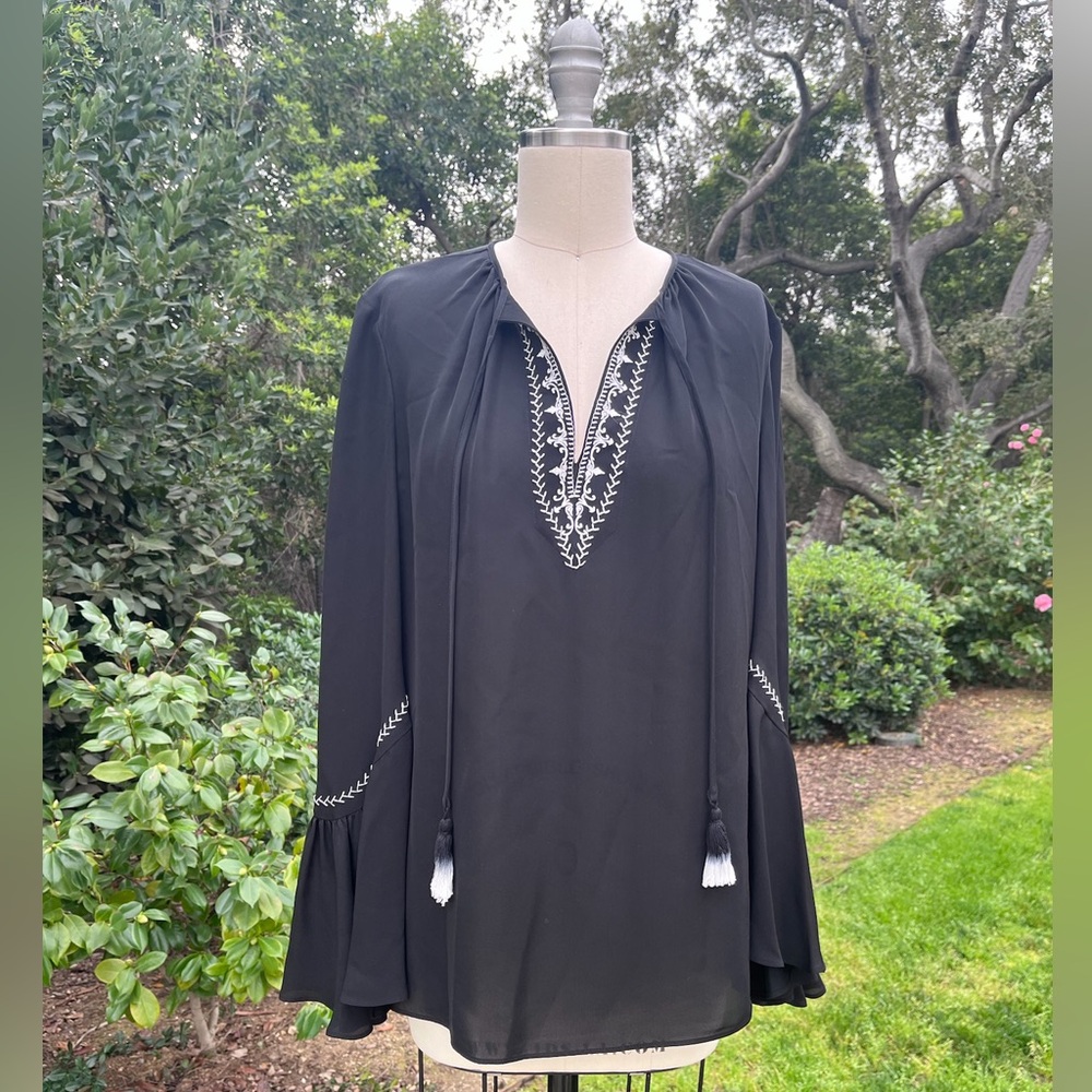Kobi Halperin at Anthropologie "Solana" embroidered silk blouse - size S